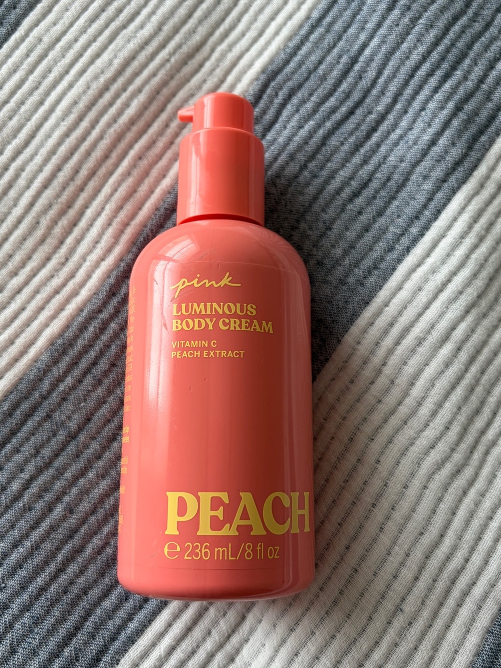PINK Victoria's Secret Luminous Body Cream - Peach Coral Bottle